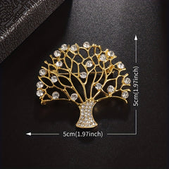 High Zircon Tree Of Life Brooch Men Women Blessing Lucky Jewelry Gift