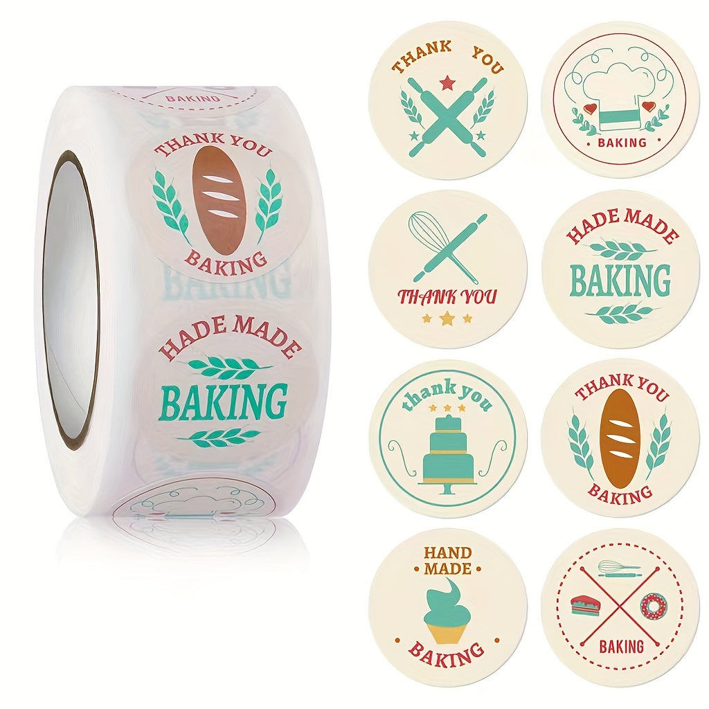 500pcs Bakery Thank You Stickers For Baking Packaging