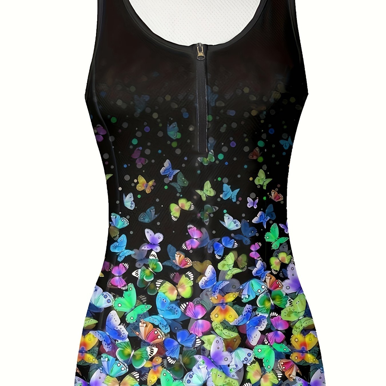  Sports Dress Women's Plus Butterfly Print Half Zip Breathable Tennis G