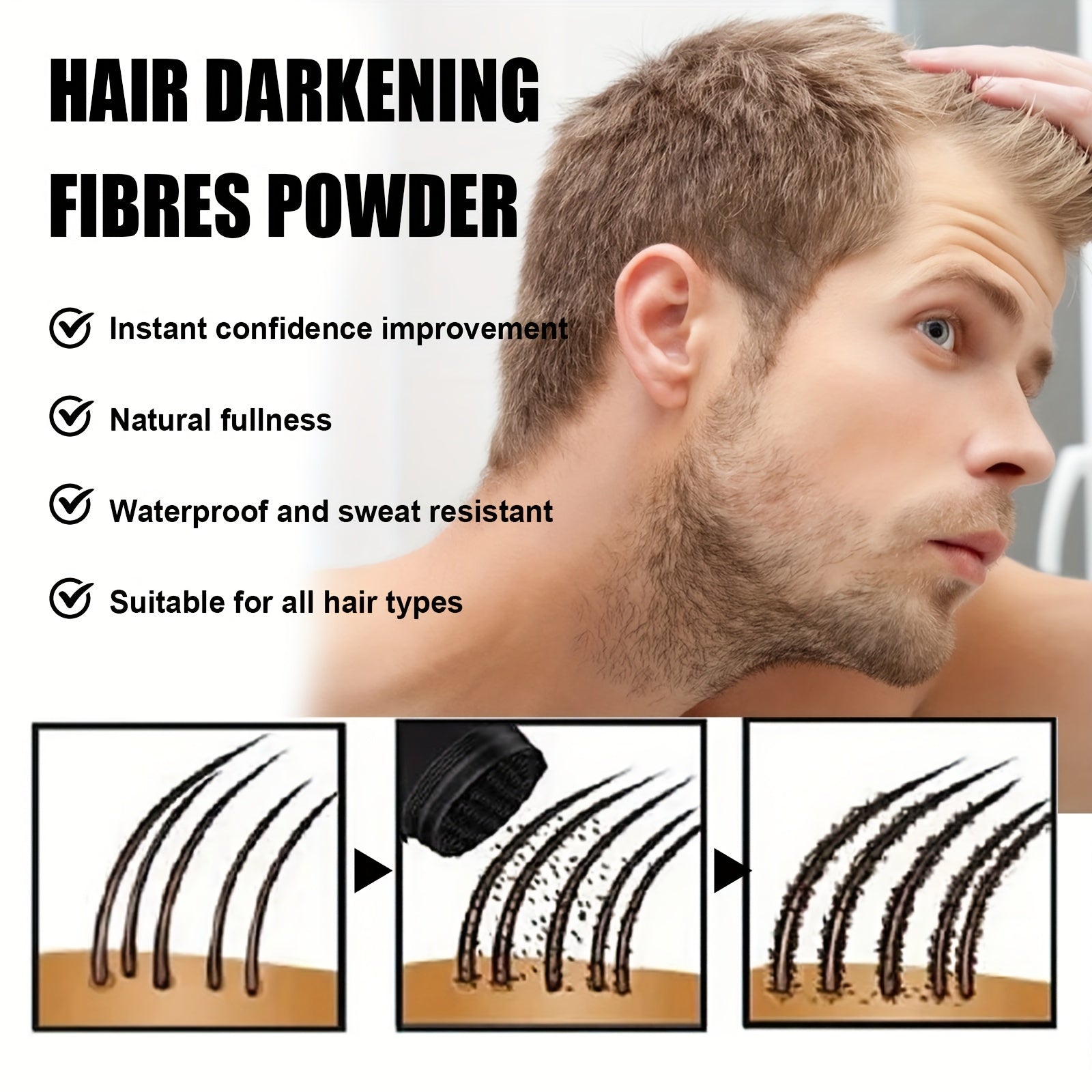 Hair Fibres Powder Fill Hair Seam And Hairline Powder Natural Fullness