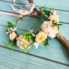 Boho Flower Wreath Headband for Women Travel Beach Party