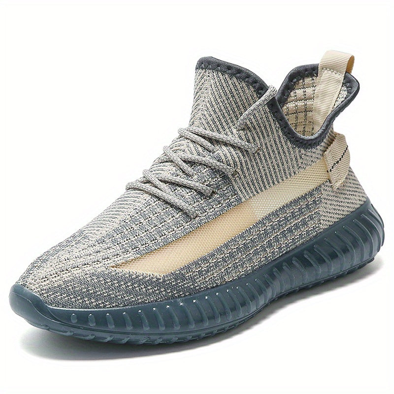 Men's Slip On High Top Sneakers Lightweight Woven Knit Shoes