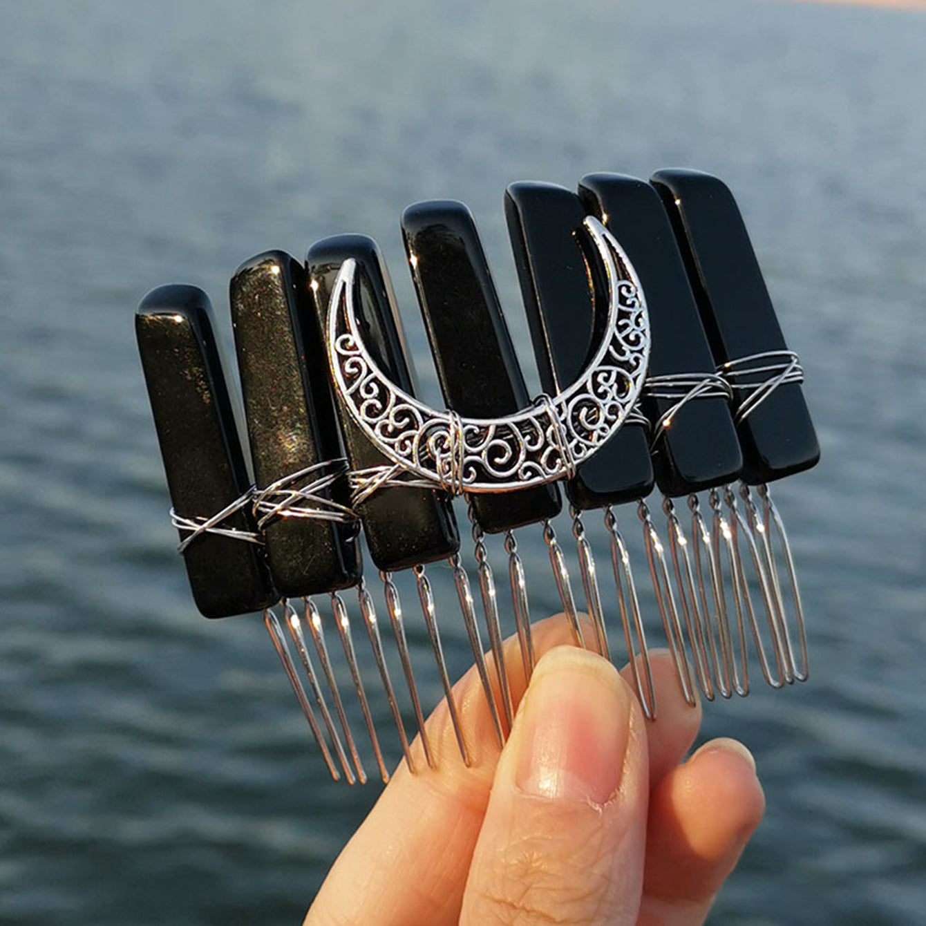 Moon Natural Quartz Mermaid Hair Comb Hair Accessories 1pc