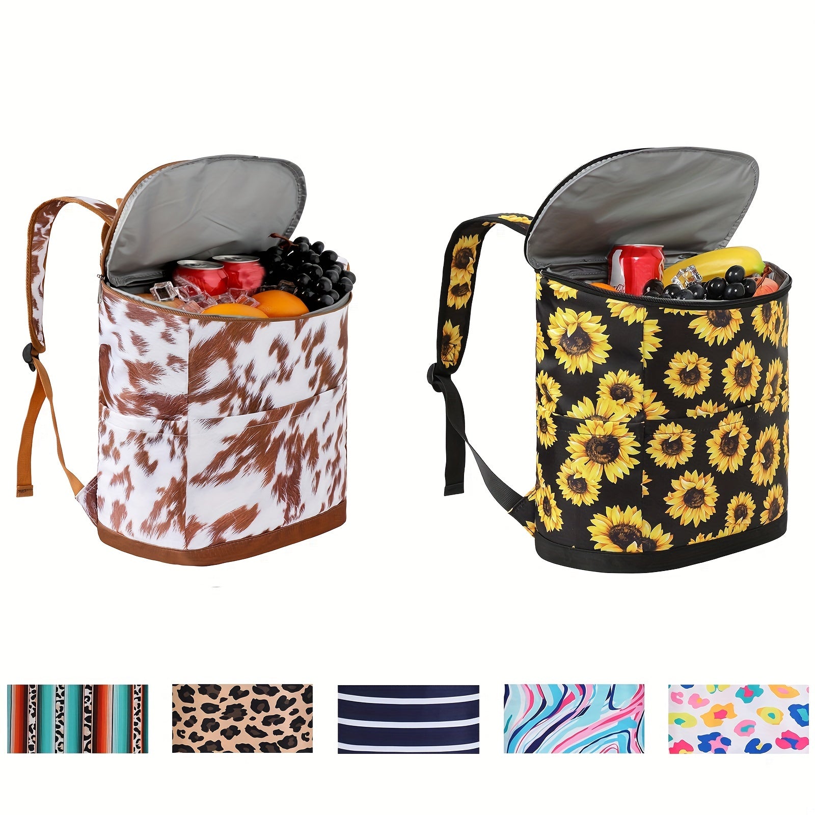 Women's Cooler Insulated Backpack Leakproof Lightweight Nylon Large Lunch Bag