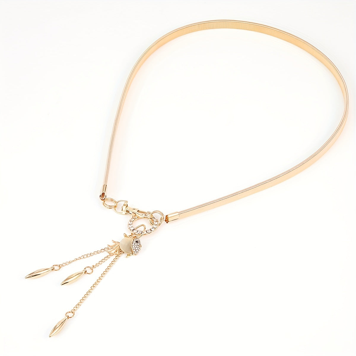 Fox Goldfish Pendant Waist Chain Elastic Metal Golden Dress Girdle