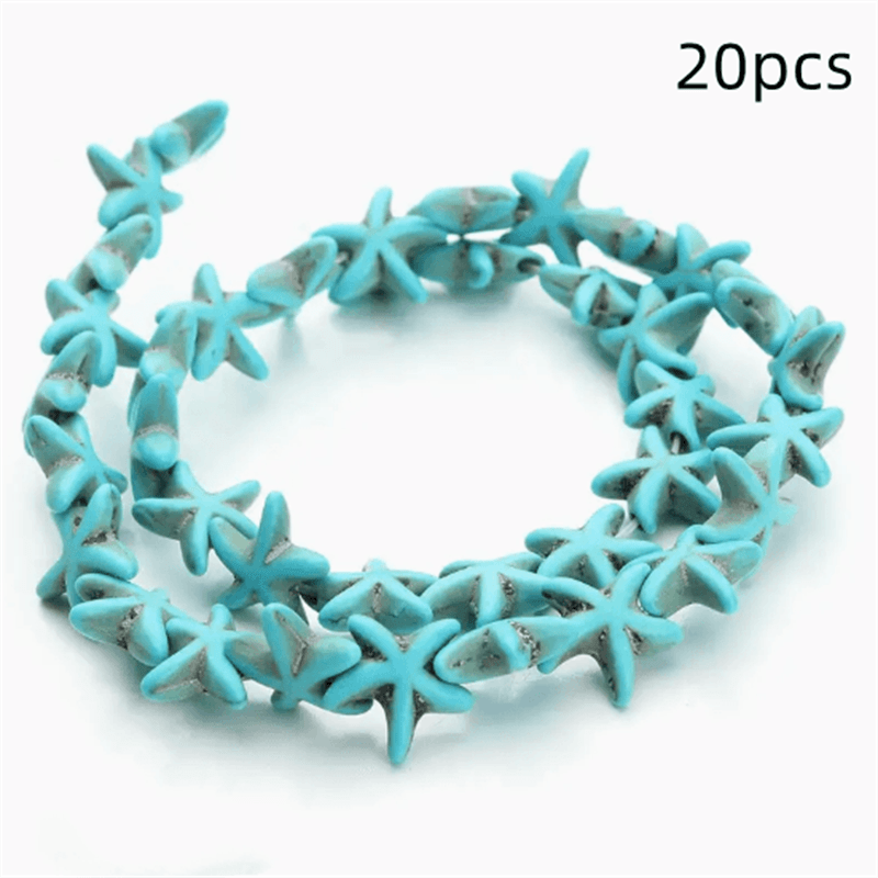 20pcs Turquoise Starfish Beads DIY Earrings Bracelet Necklace Accessories