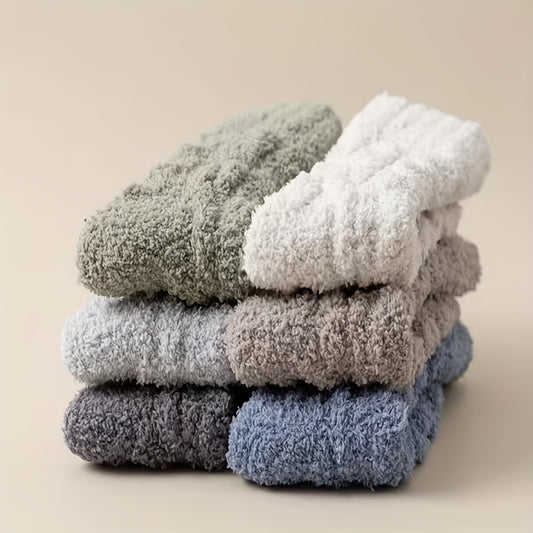 Men's Warm Crew Socks Thick Fluffy Sweat Wicking Winter Socks