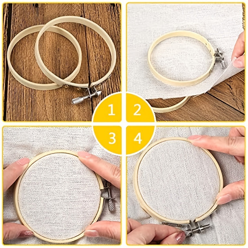 10pcs 10-16cm Bamboo Embroidery Hoops Cross Stitch Circle Hoop Rings