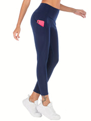 High Waist Hip Lifting Cropped Pants with Pockets
