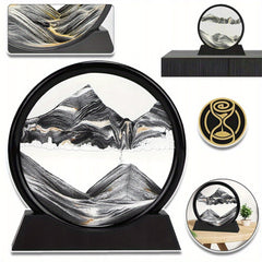 Dynamic Sand Art Round Glass Desk Decor & Timer Stand