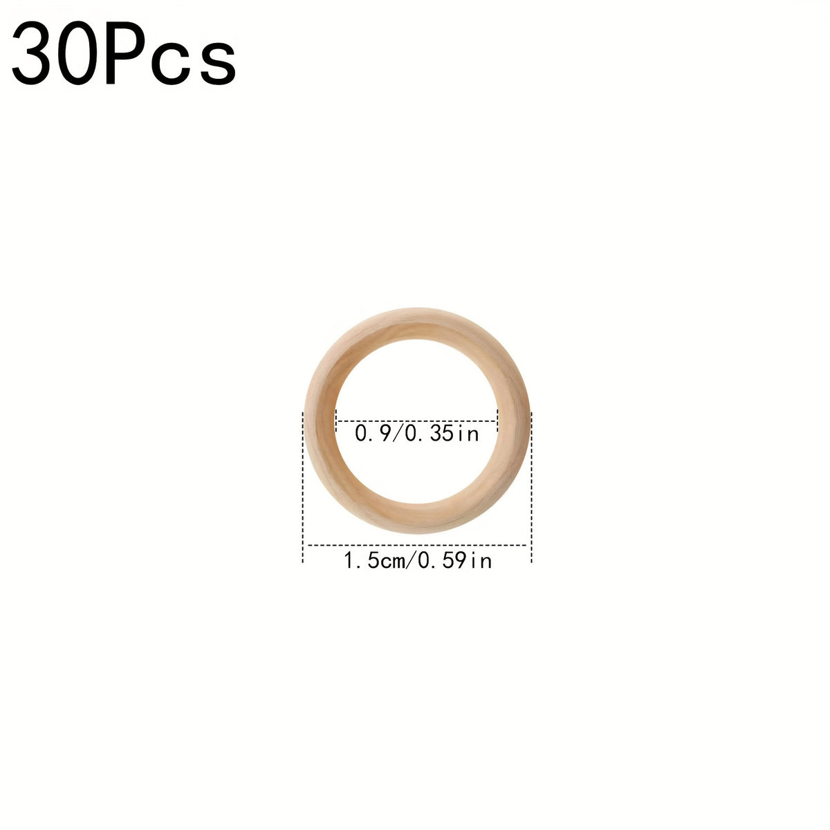 10pcs DIY Unfinished Wooden Rings for Crafts