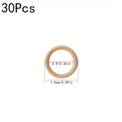 10pcs DIY Unfinished Wooden Rings for Crafts