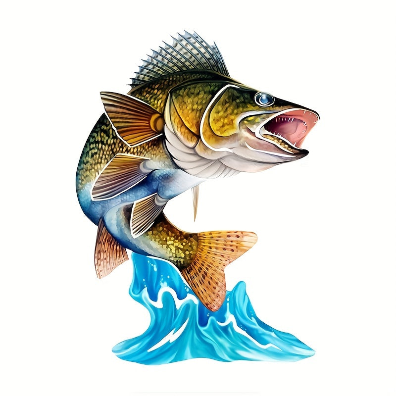 Jumping Bass Trout 3D Fish Art Decal Car Sticker