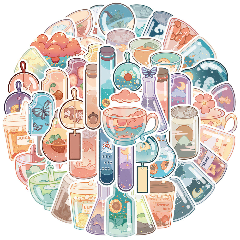 50pcs Cute Star Bottle Stickers - Waterproof & Durable