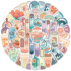 50pcs Cute Star Bottle Stickers - Waterproof & Durable
