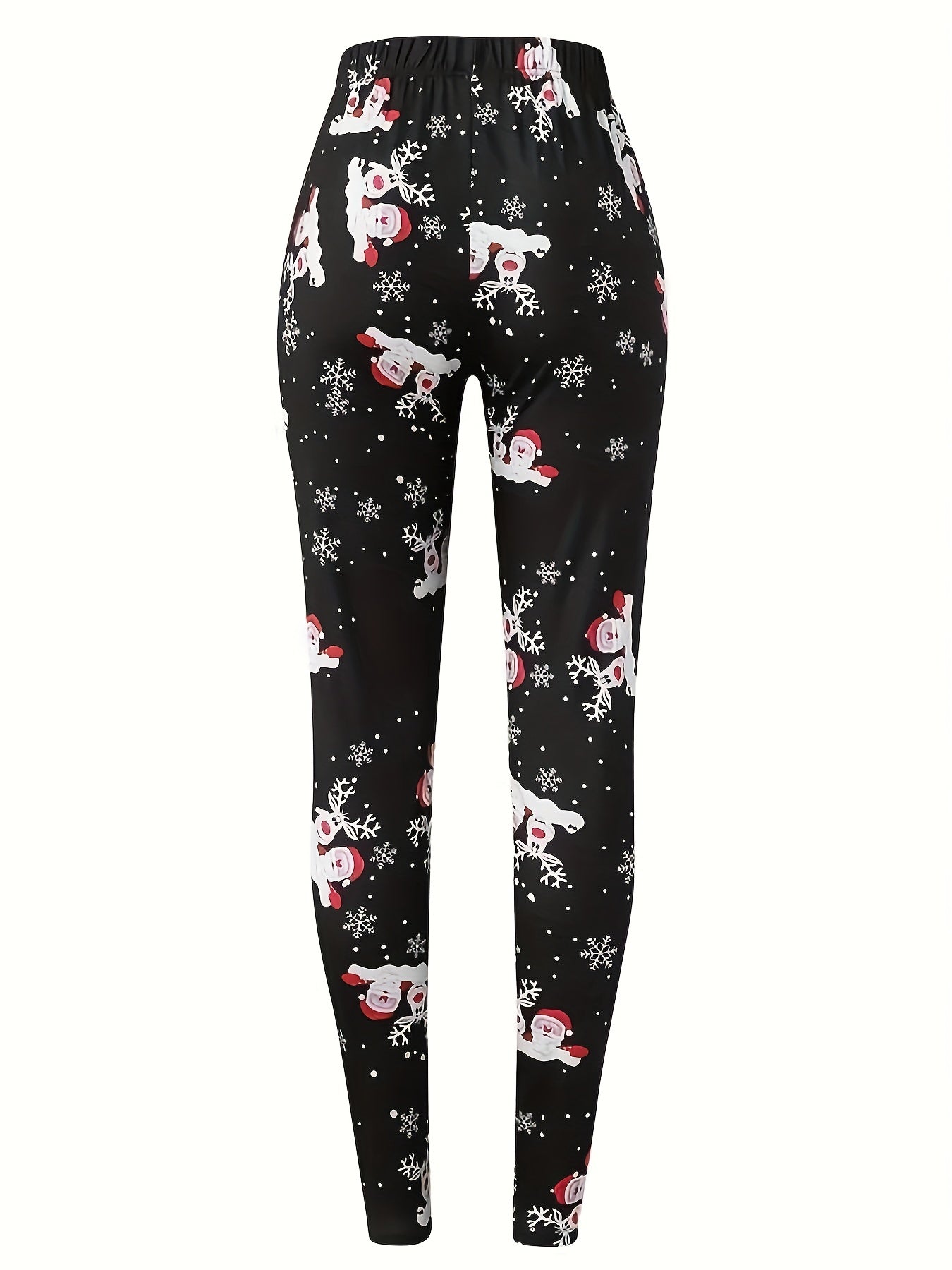 Women's Plus Christmas Print High Rise Skinny Pants