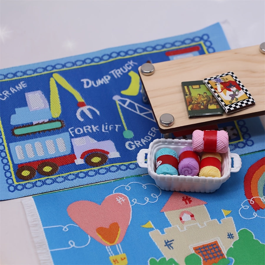 Dollhouse Mini Ocean Castle Floor Decoration Carpet Model Ornament
