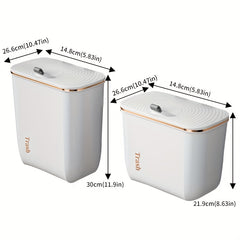 Closet Hanging Trash Can with Lid Household Rubbish Storage Bucket