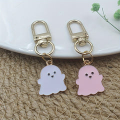 Halloween Ghost Little Ghost Keychain Golden Door Buckle Men's Car Key Ring