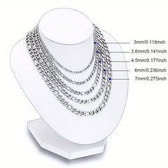 Stainless Steel Cuban Chain Necklace for Men and Women
