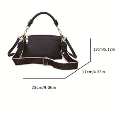 Women's Leather Convertible Shoulder Bag Spacious Tote Dark Brown Tan