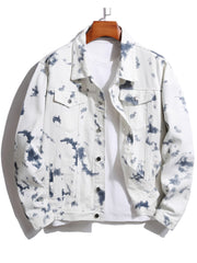 Men's Tie Dyed Denim Jacket Slim Fit