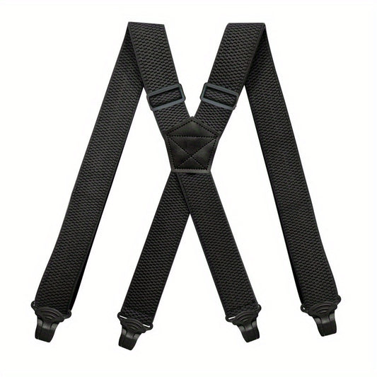 Men's Adjustable Elastic Suspenders For Trousers Braces with 4 Clips