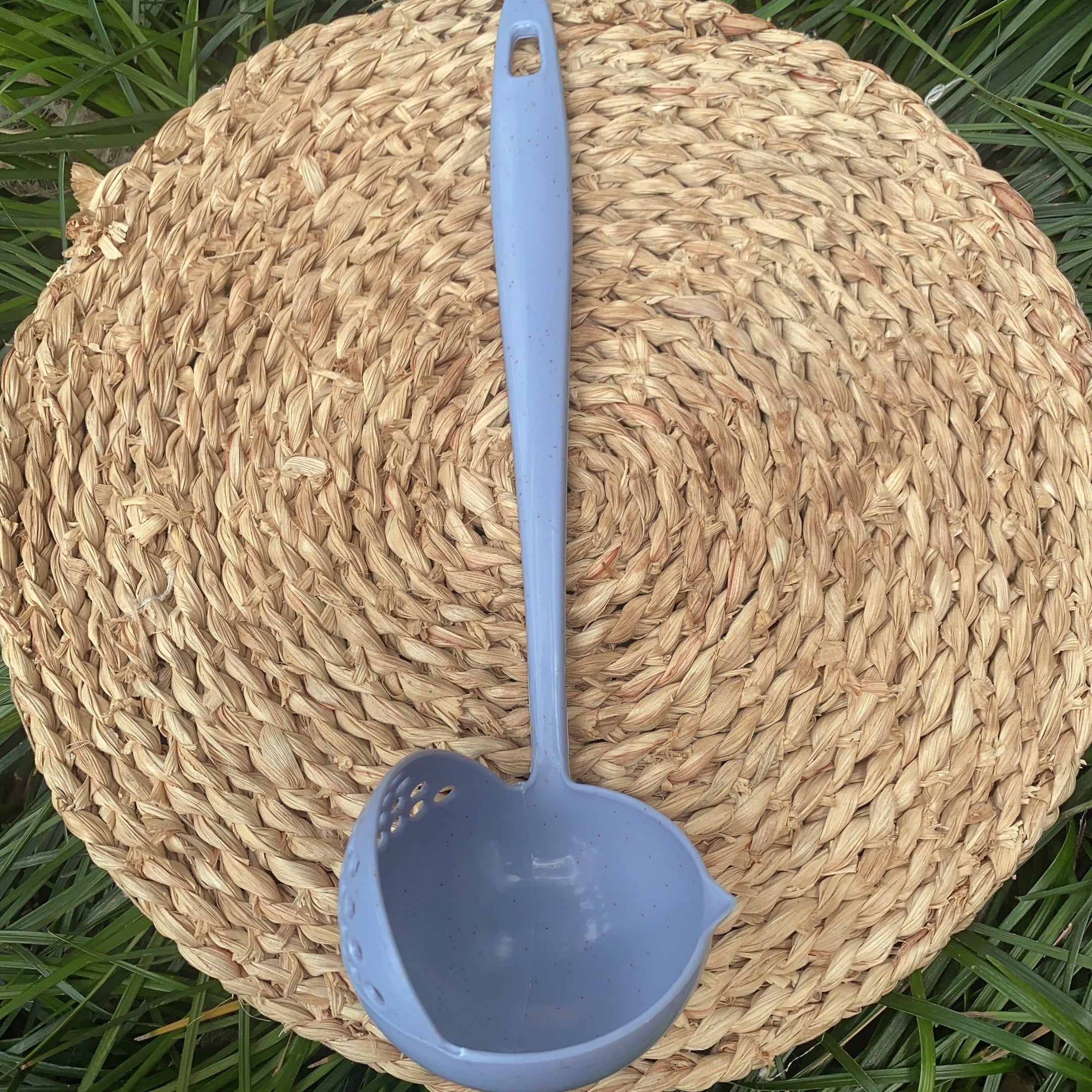 Eco-Friendly Plastic Ladle with Strainer - 5.08cm Long Handle Soup Ladle