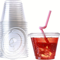 9 oz Clear Plastic Cup with Lid - Disposable and Crack Resistant