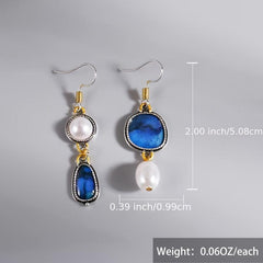 Vintage Metallic Silver Asymmetric Dangle Earrings