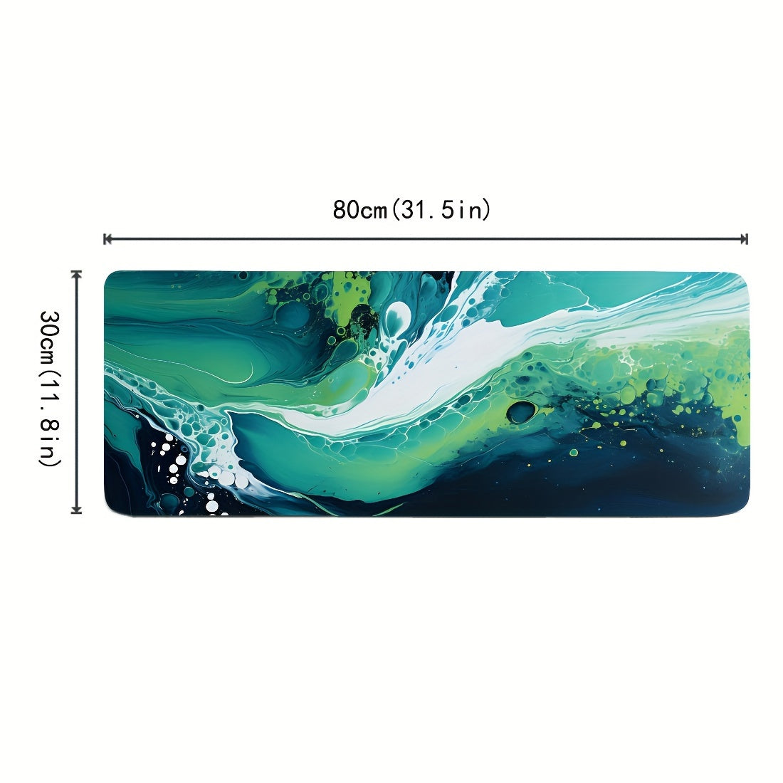 Green Fluid Painting Large Mouse Pad for Office or Home