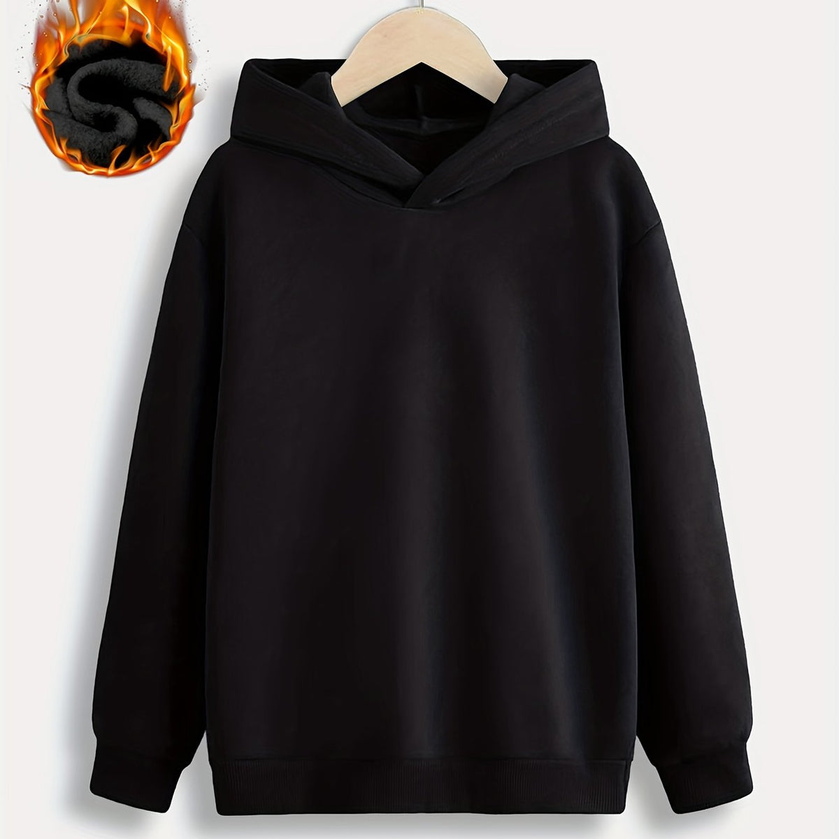 Solid Long Sleeve Hoodies Warm Pullover For Spring Fall Winter