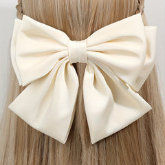 Large Satin Bow Hair Clip Duck Billed Clip