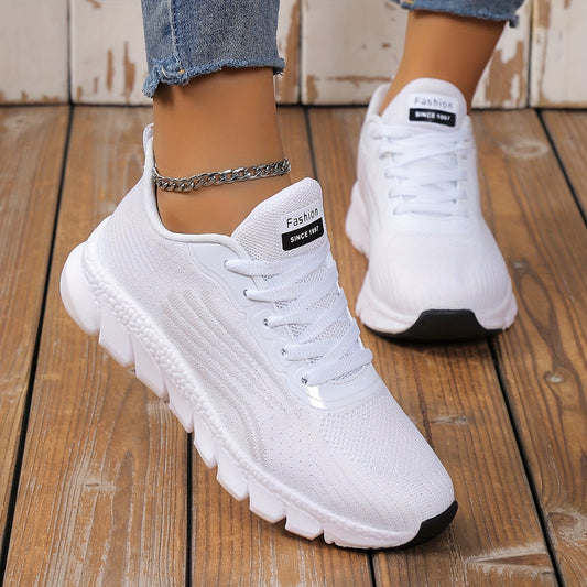 Women's Breathable Running Shoes Lace up Non Slip Sports Sneakers