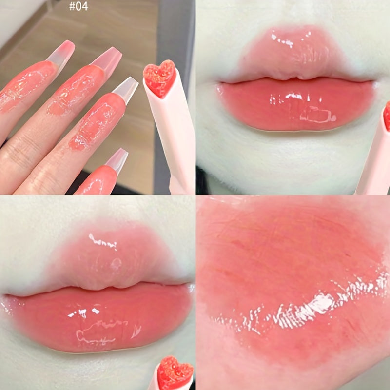 Small Flower Clear Lip Glaze Love Jelly Mirror Lipstick