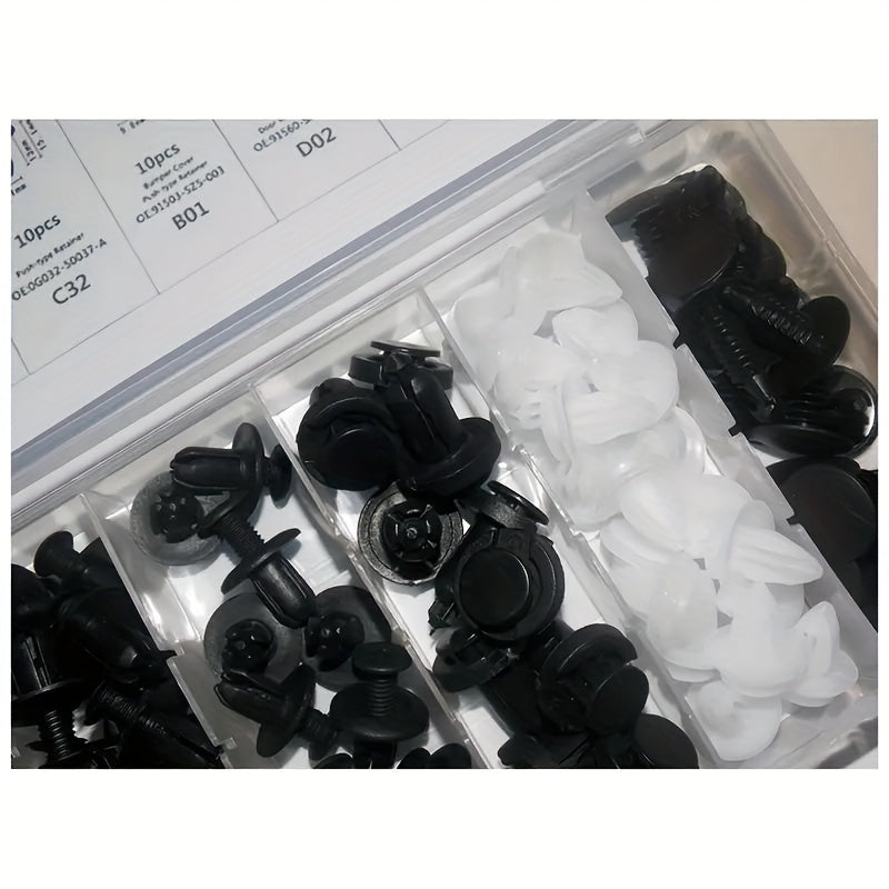 100pcs Car Fixing Clips Disassembly Tools Six Sizes Door Trim Bumper Push Rivet