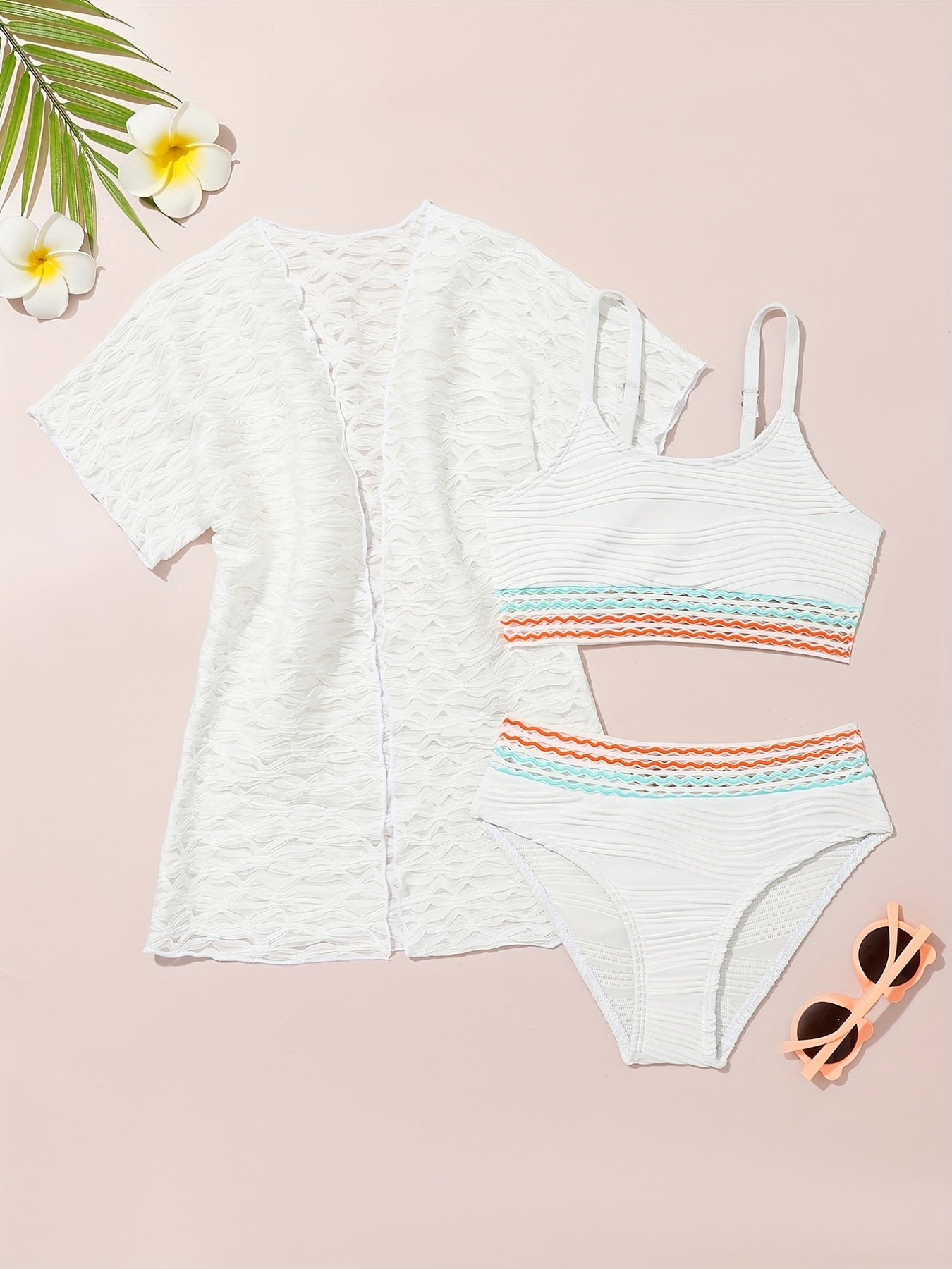 Baby Girls Split Swimsuit Set Sun Protection Bathing Suit