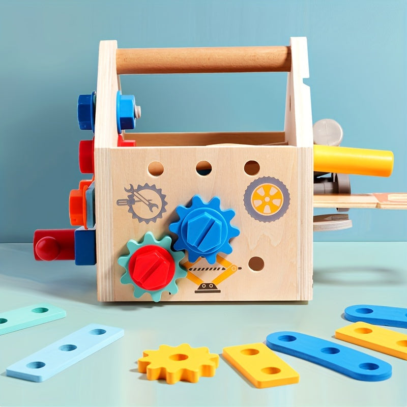 Wooden Repair Tool Kit Toy Building Blocks Gift