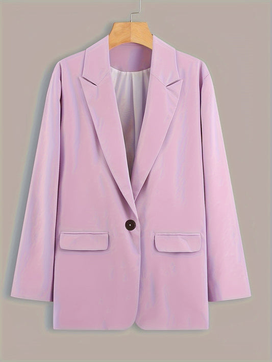  Casual Blazer Women's Plus Solid Long Sleeve Lapel Collar Blazer