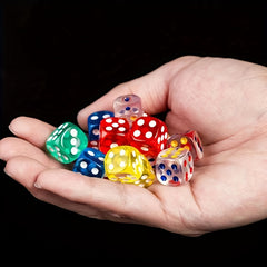 10pcs 14mm Transparent 6 Sided Colored Game Dice