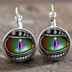 Vintage Time Gemstone Glass Earrings Sunflower Tree Butterfly