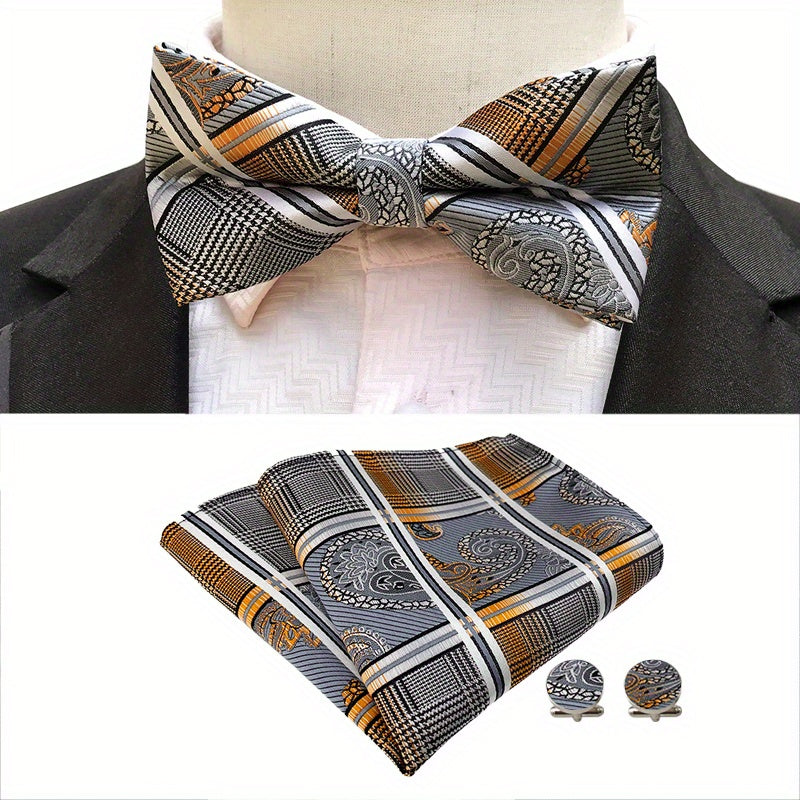 Men's Bow Tie & Handkerchief Groom Wedding Accessories Set