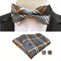 Men's Bow Tie & Handkerchief Groom Wedding Accessories Set