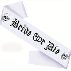 Bride Rose Wreath Veil Set - Until Death Headscarf Strap Bridal Party