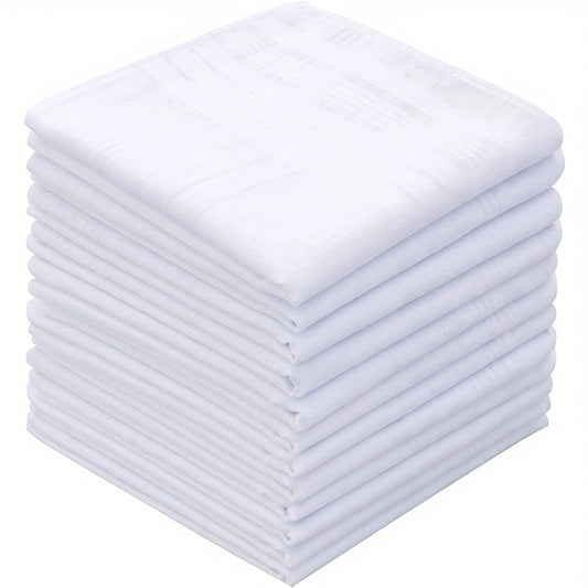 3pcs Men's 100 Handkerchief Solid Striped Handkerchief Absorbent