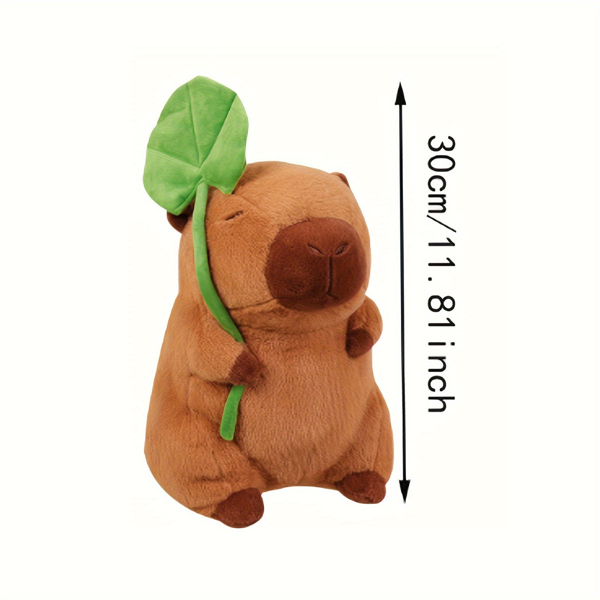 Capybara Plush Toy with Lotus Leaf Hat Stuffed Animal