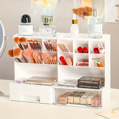 Makeup Organizer with Brush Holder and Drawer