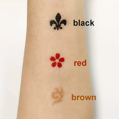 Waterproof Temporary Tattoo Kit, Lasts 3-7 Days, 39 Stencils, 6 Ink Bottles