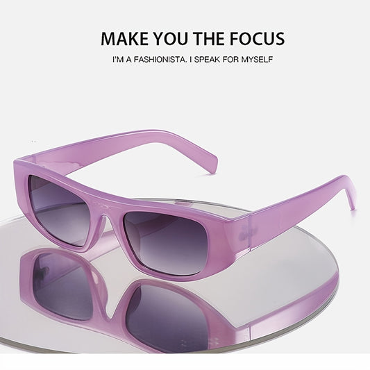 Small Frame Shield Glasses Vintage Y2K Gradient Shades Glasses
