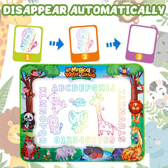 MQUDUO Large Kids Water Drawing Mat with Alphabet Numbers Animals